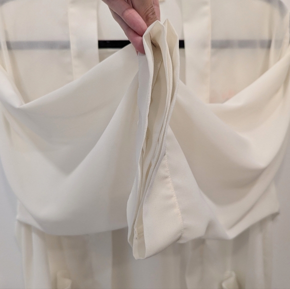 Ya Los Angeles Sheer Off-White Embroidered Kimono Style Top - Picture 4 of 6